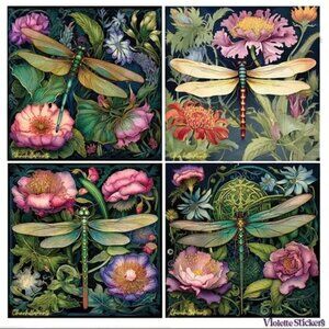 $3 for $15 - Dragonfly Stickers - 2 Sticker Nature Sheets - NEW in Packaging